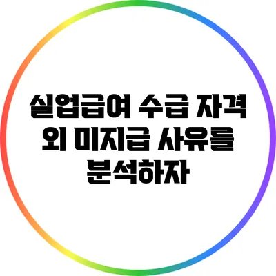 실업급여 수급 자격 외 미지급 사유를 분석하자