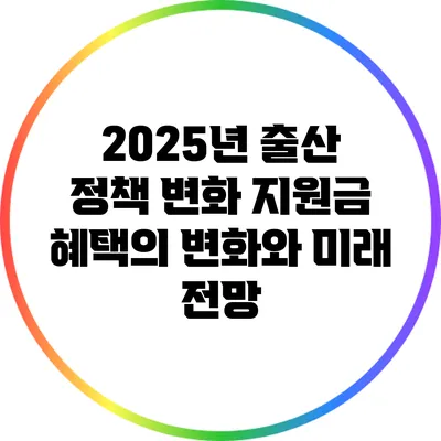2025년 출산 정책 변화: 지원금 혜택의 변화와 미래 전망