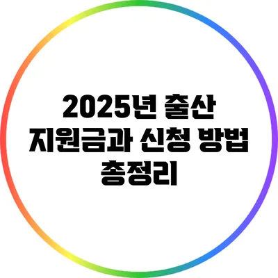 2025년 출산 지원금과 신청 방법 총정리