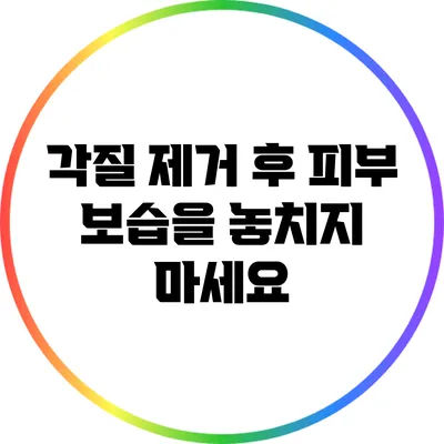 각질 제거 후 피부 보습을 놓치지 마세요