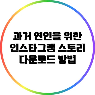 과거 연인을 위한 인스타그램 스토리 다운로드 방법