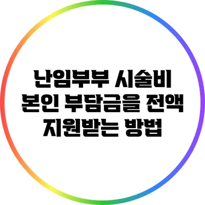 난임부부 시술비 본인 부담금을 전액 지원받는 방법