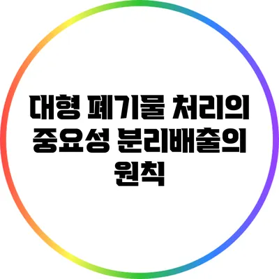 대형 폐기물 처리의 중요성: 분리배출의 원칙