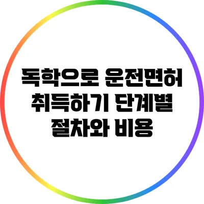 독학으로 운전면허 취득하기: 단계별 절차와 비용
