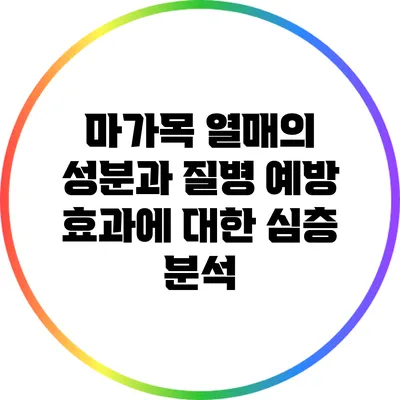 마가목 열매의 성분과 질병 예방 효과에 대한 심층 분석