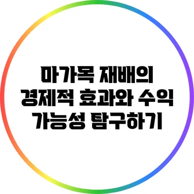 마가목 재배의 경제적 효과와 수익 가능성 탐구하기