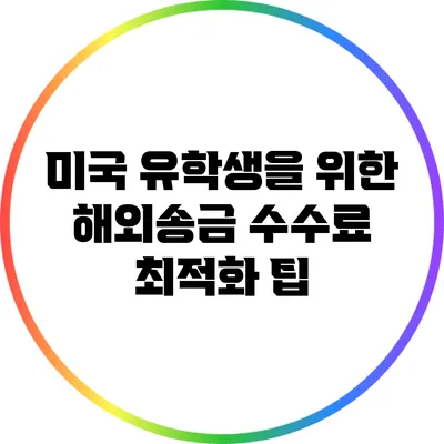 미국 유학생을 위한 해외송금 수수료 최적화 팁