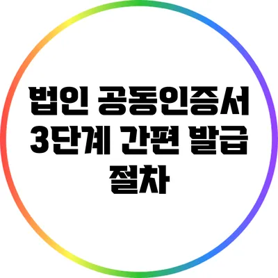 법인 공동인증서 3단계 간편 발급 절차