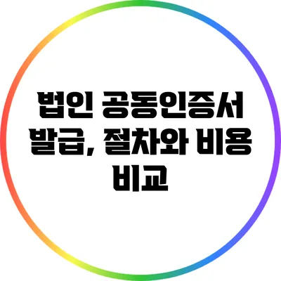 법인 공동인증서 발급, 절차와 비용 비교