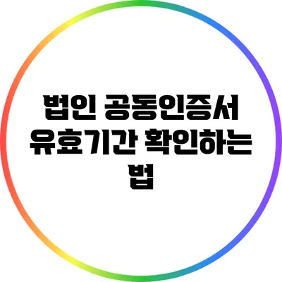 법인 공동인증서 유효기간 확인하는 법