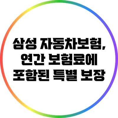 삼성 자동차보험, 연간 보험료에 포함된 특별 보장