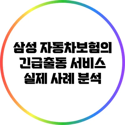 삼성 자동차보험의 긴급출동 서비스 실제 사례 분석