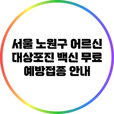 서울 노원구 어르신 대상포진 백신 무료 예방접종 안내