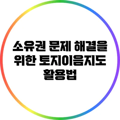 소유권 문제 해결을 위한 토지이음지도 활용법