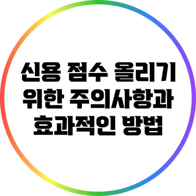 신용 점수 올리기 위한 주의사항과 효과적인 방법