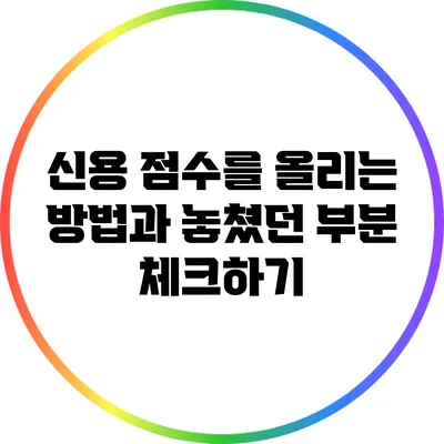 신용 점수를 올리는 방법과 놓쳤던 부분 체크하기