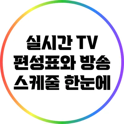 실시간 TV 편성표와 방송 스케줄 한눈에