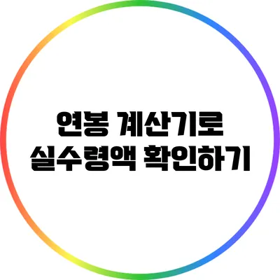 연봉 계산기로 실수령액 확인하기