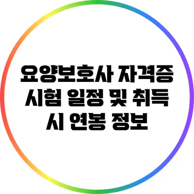 요양보호사 자격증 시험 일정 및 취득 시 연봉 정보