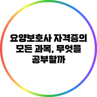요양보호사 자격증의 모든 과목, 무엇을 공부할까?