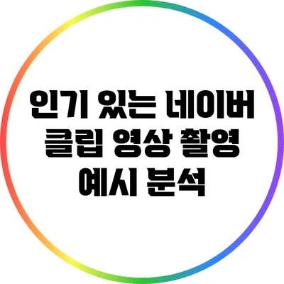 인기 있는 네이버 클립 영상 촬영 예시 분석