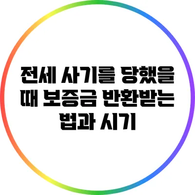 전세 사기를 당했을 때 보증금 반환받는 법과 시기