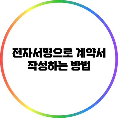 전자서명으로 계약서 작성하는 방법