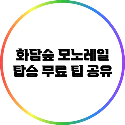 화담숲 모노레일 탑승 무료 팁 공유