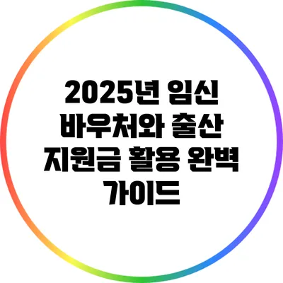 2025년 임신 바우처와 출산 지원금 활용 완벽 가이드