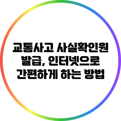 교통사고 사실확인원 발급, 인터넷으로 간편하게 하는 방법