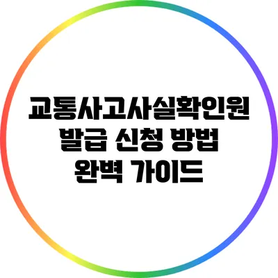 교통사고사실확인원 발급 신청 방법 완벽 가이드