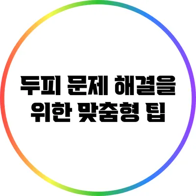 두피 문제 해결을 위한 맞춤형 팁