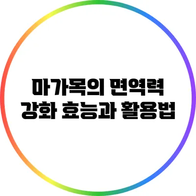 마가목의 면역력 강화 효능과 활용법