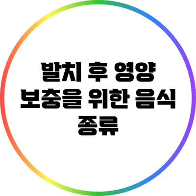발치 후 영양 보충을 위한 음식 종류