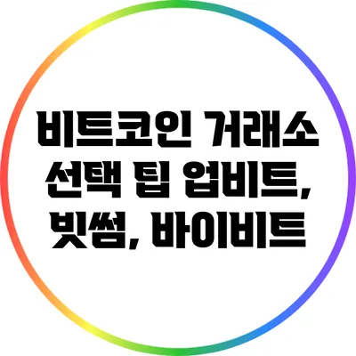 비트코인 거래소 선택 팁: 업비트, 빗썸, 바이비트