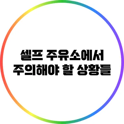 셀프 주유소에서 주의해야 할 상황들