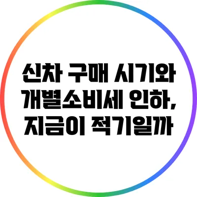 신차 구매 시기와 개별소비세 인하, 지금이 적기일까?