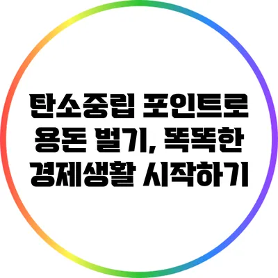 탄소중립 포인트로 용돈 벌기, 똑똑한 경제생활 시작하기