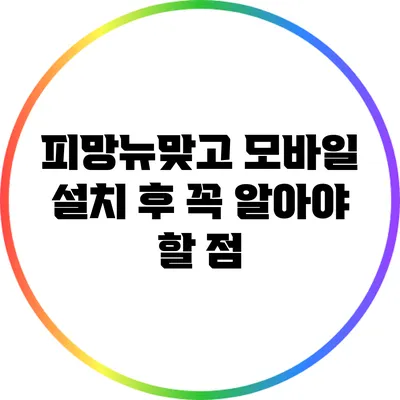 피망뉴맞고 모바일 설치 후 꼭 알아야 할 점