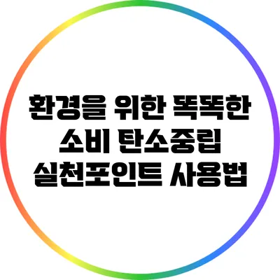 환경을 위한 똑똑한 소비: 탄소중립 실천포인트 사용법