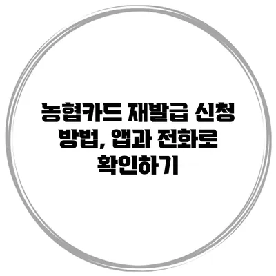 농협카드 재발급 신청 방법, 앱과 전화로 확인하기