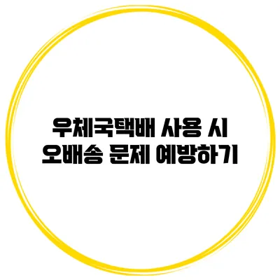 우체국택배 사용 시 오배송 문제 예방하기