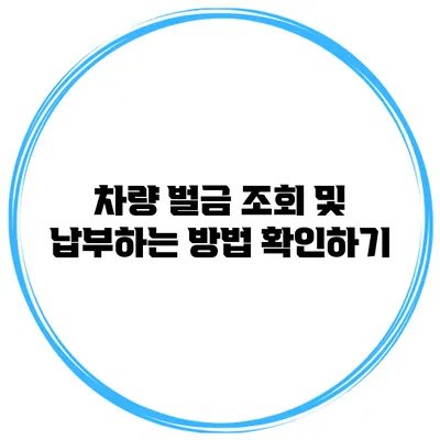차량 벌금 조회 및 납부하는 방법 확인하기