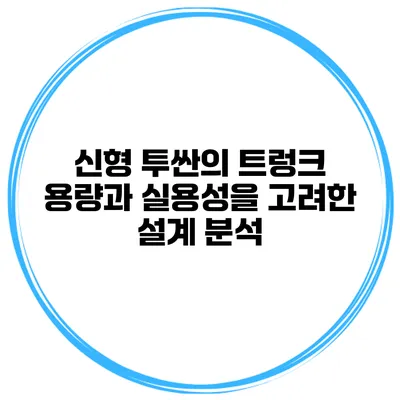 신형 투싼의 트렁크 용량과 실용성을 고려한 설계 분석