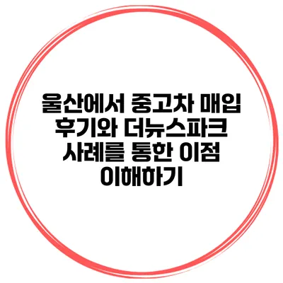 울산에서 중고차 매입 후기와 더뉴스파크 사례를 통한 이점 이해하기